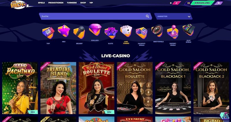 Willkommen bei Mr Pacho - Das exklusive Casino für Schweizer Spieler - overview